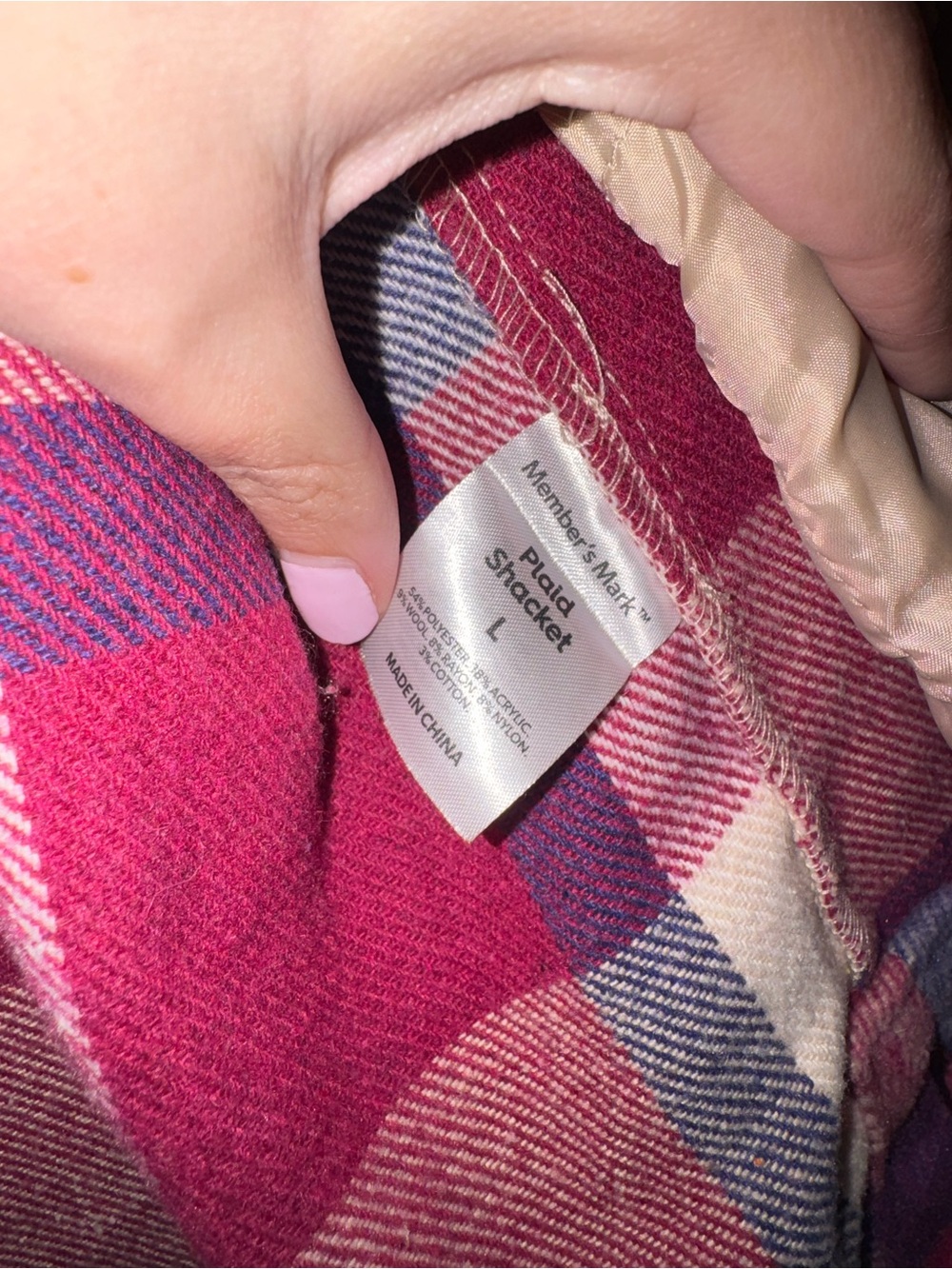 Members Mark Plaid Shacket - Picture 3 of 4